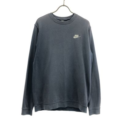 NIKE ナイキ ロゴ刺繍 長袖 トレーナー M ネイビー スウェット