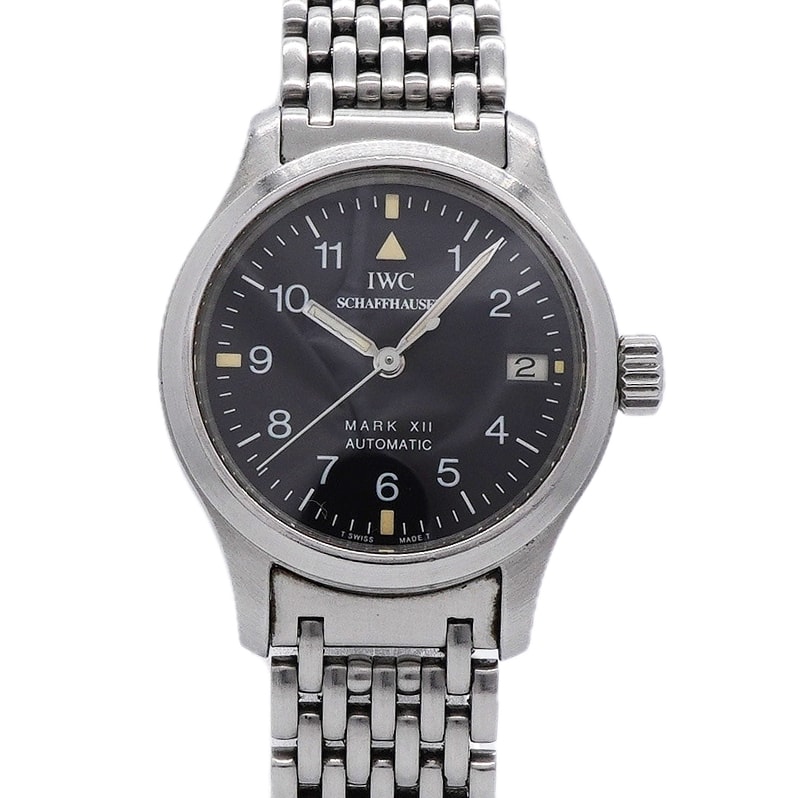 【6wkb0089】IWC アイダブリューシー シャフハウゼン マークXII IW442102 黒文字盤【中古】腕時計 レディース