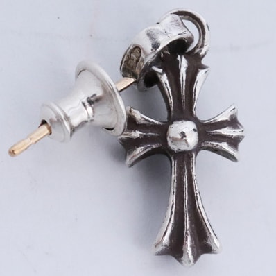 Chrome Hearts CH Cross Baby Fat Earrings "Silver"