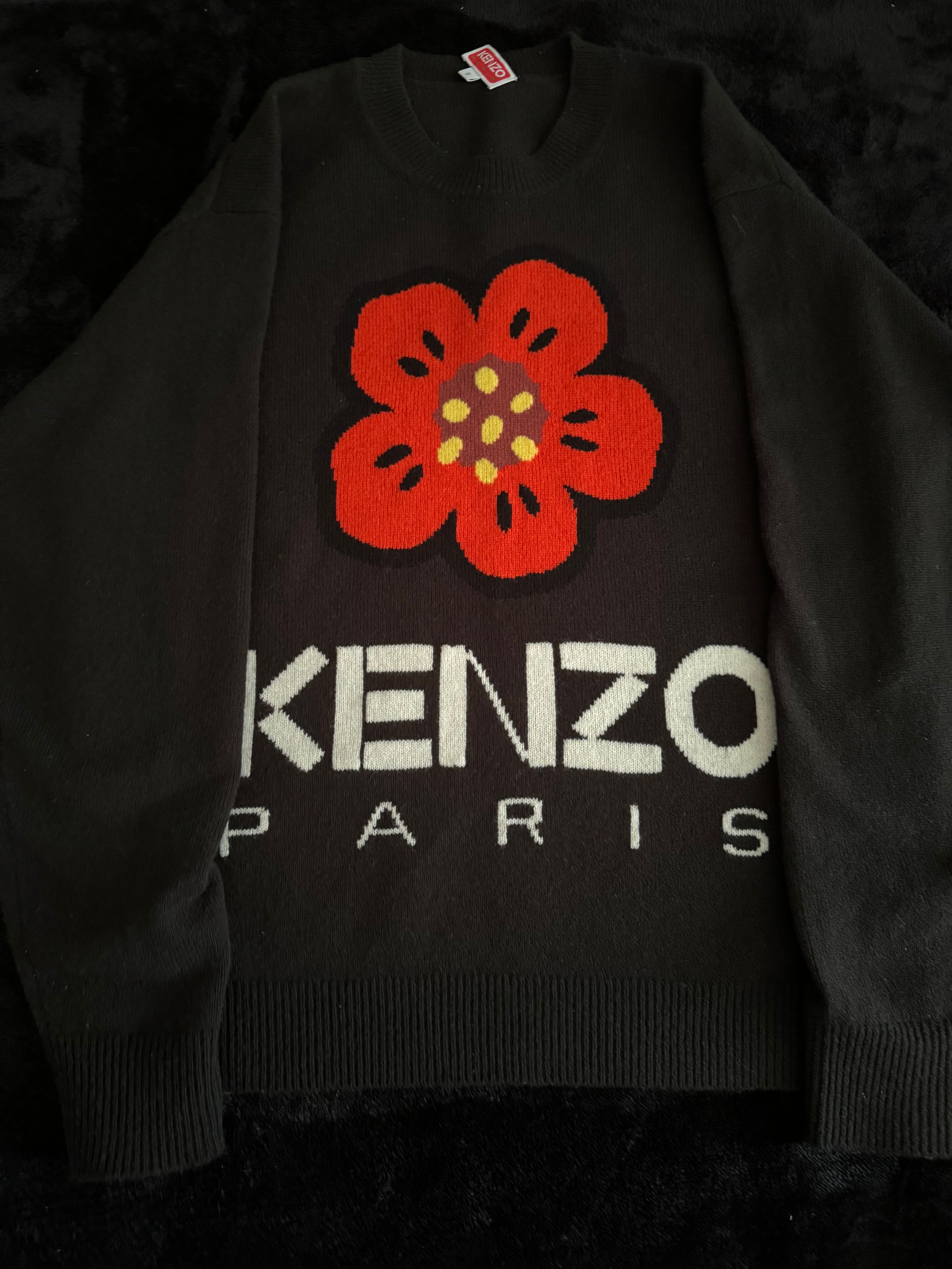 KENZO 'BOKE FLOWER' Merino Wool Jumper "Off White"