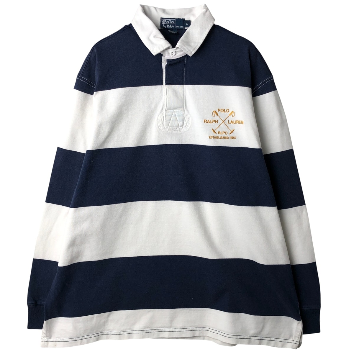 古着 ラルフローレン Ralph Lauren POLO by Ralph Lauren 長袖 ラガーシャツ メンズL相当/eaa611906