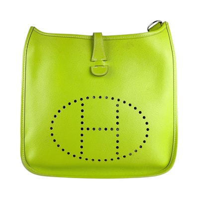 エルメス HERMES ショルダーバッグ エヴリン III PM レザー アップルグリーン シルバー ユニセックス【中古】 z8872