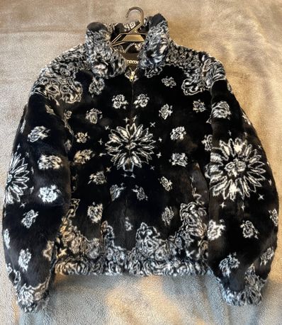 Supreme Bandana Faux Fur Bomber Jacket "Black"