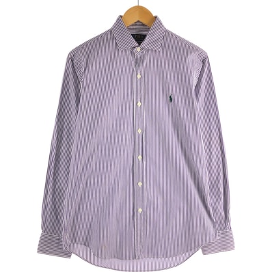 古着 ラルフローレン POLO RALPH LAUREN STRETCH POPLIN ワイドカラー 長袖 コットンストライプシャツ メンズS相当/eaa562047 【中古】 【250628】 【Elulu/エルル】/eaa562047