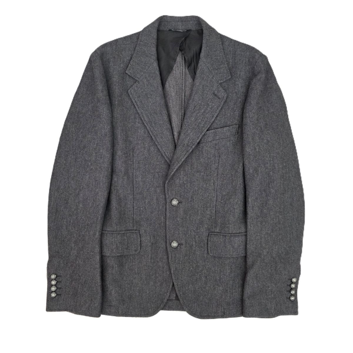 【値下げ】DOLCE&GABBANA ドルチェアンドガッバーナ ウール×コットン メタルボタン使用 2Bテーラードジャケット テーラードジャケット G2BY9T/FU7OR 46 ウール  メンズ【中古】