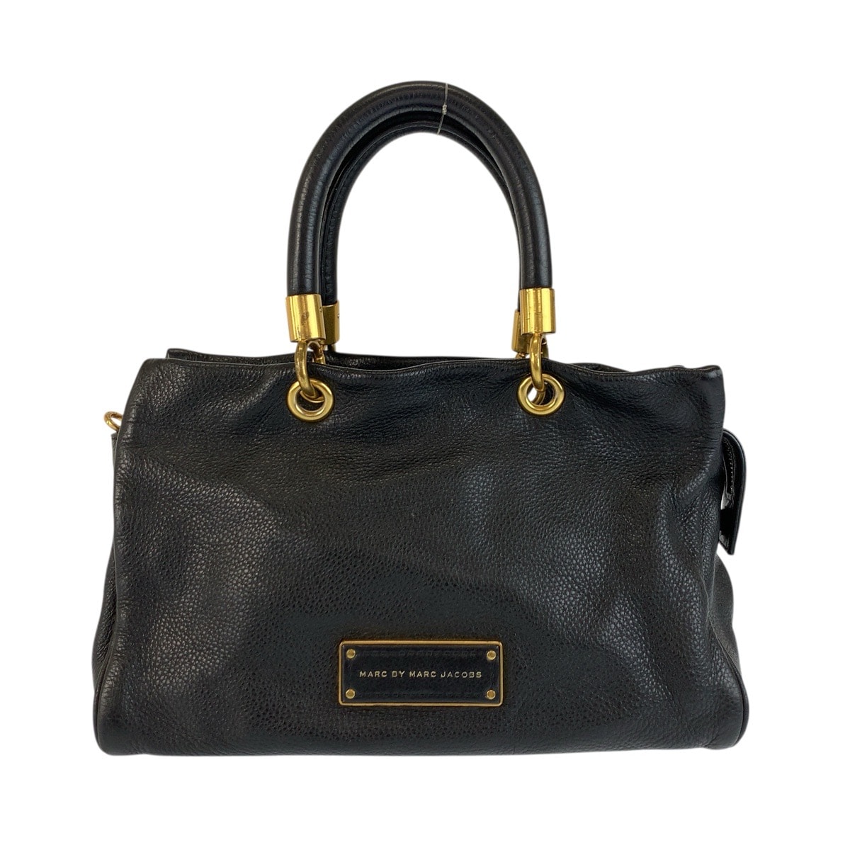 MARC JACOBS マークジェイコブス ブラック 黒 ゴールド金具 レザー ハンドバッグ 600756 【中古】