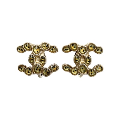 CHANEL シャネル イヤリング ココマーク アクセサリー ラインストーン GP A12A ゴールド レディース 約4.7g 2012年【中古品】