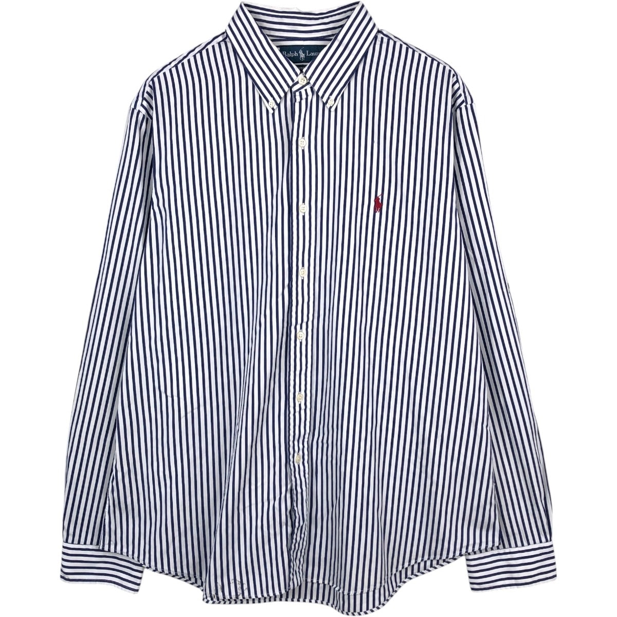 古着 ラルフローレン Ralph Lauren CUSTOM FIT ストライプ柄 長袖 ボタンダウンストライプシャツ メンズXL相当/eaa666502