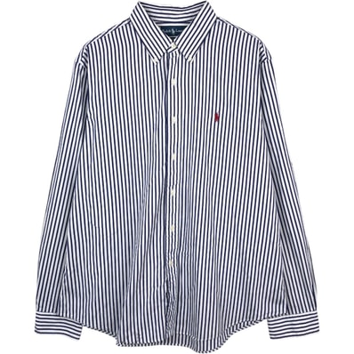 古着 ラルフローレン Ralph Lauren CUSTOM FIT ストライプ柄 長袖 ボタンダウンストライプシャツ メンズXL相当/eaa666502