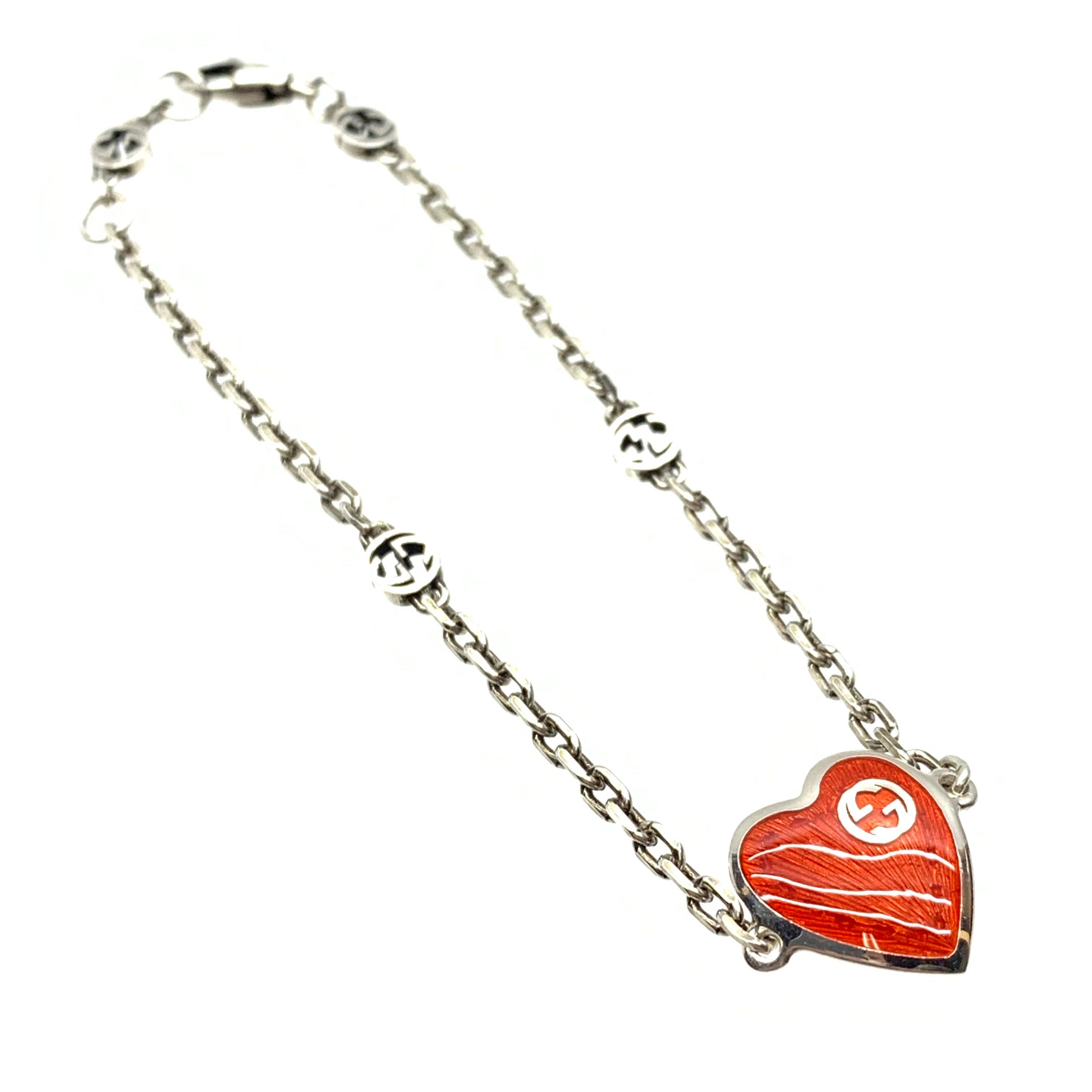 グッチ インターロッキング Gハート ブレスレット シルバー 925