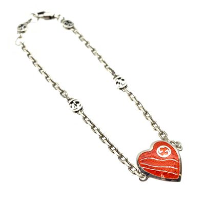 グッチ インターロッキング Gハート ブレスレット シルバー 925