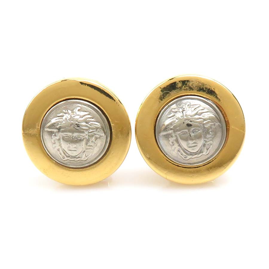 ジャンニ ヴェルサーチ Gianni Versace イヤリング メデューサ メタル ゴールド×シルバー レディース【中古】 h31628a