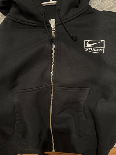 Stussy x Nike Stone Washed Fleece Zip Hoodie "Black" (US Size) FJ9175-010
