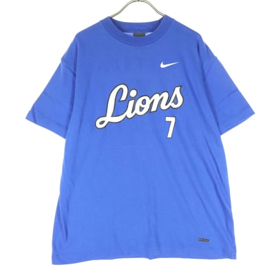 NIKE ナイキ 日本製 スウッシュ 半袖 Tシャツ XL ブルー 埼玉西武ライオンズ