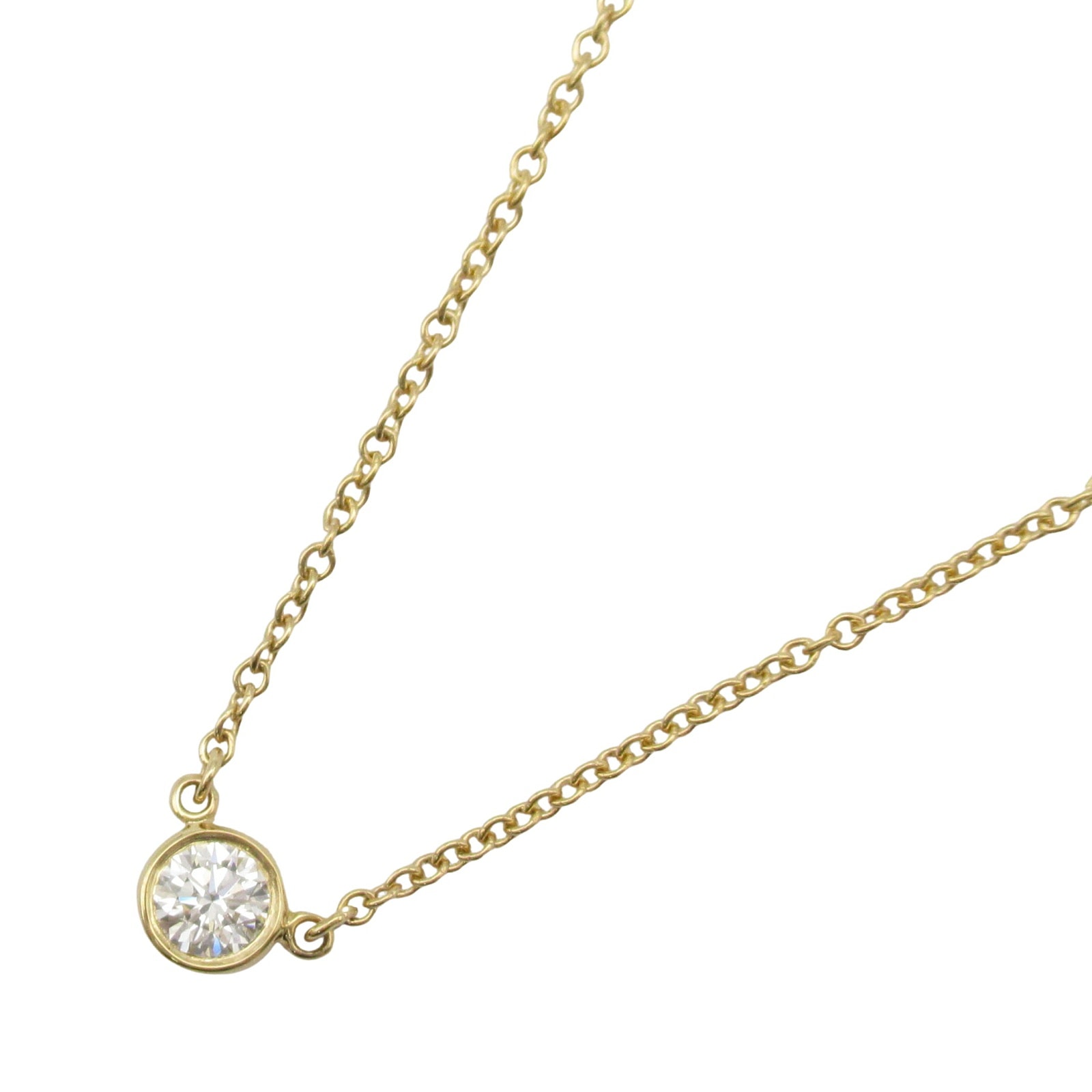 ティファニー TIFFANY＆CO バイザヤードネックレス ネックレス ジュエリー K18（イエローゴールド） ダイヤモンド レディース クリア系 【中古】