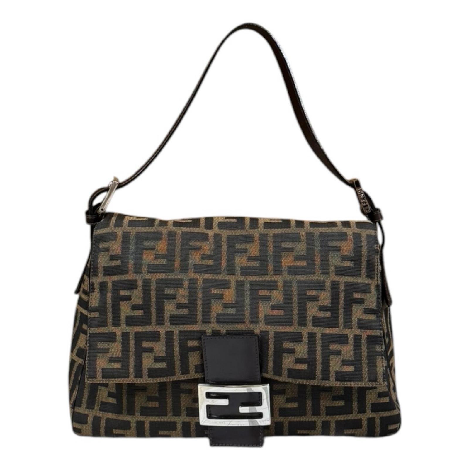 フェンディ マンマバケット ズッカ ショルダーバッグ キャンバス 26325 ブラウン レディース FENDI  中古
