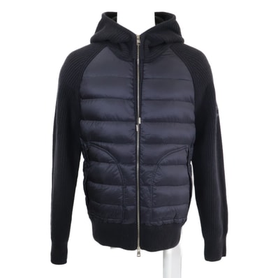 モンクレール 美品 CARDIGAN TRICOT ニット切替 フーディダウンジャケット M
