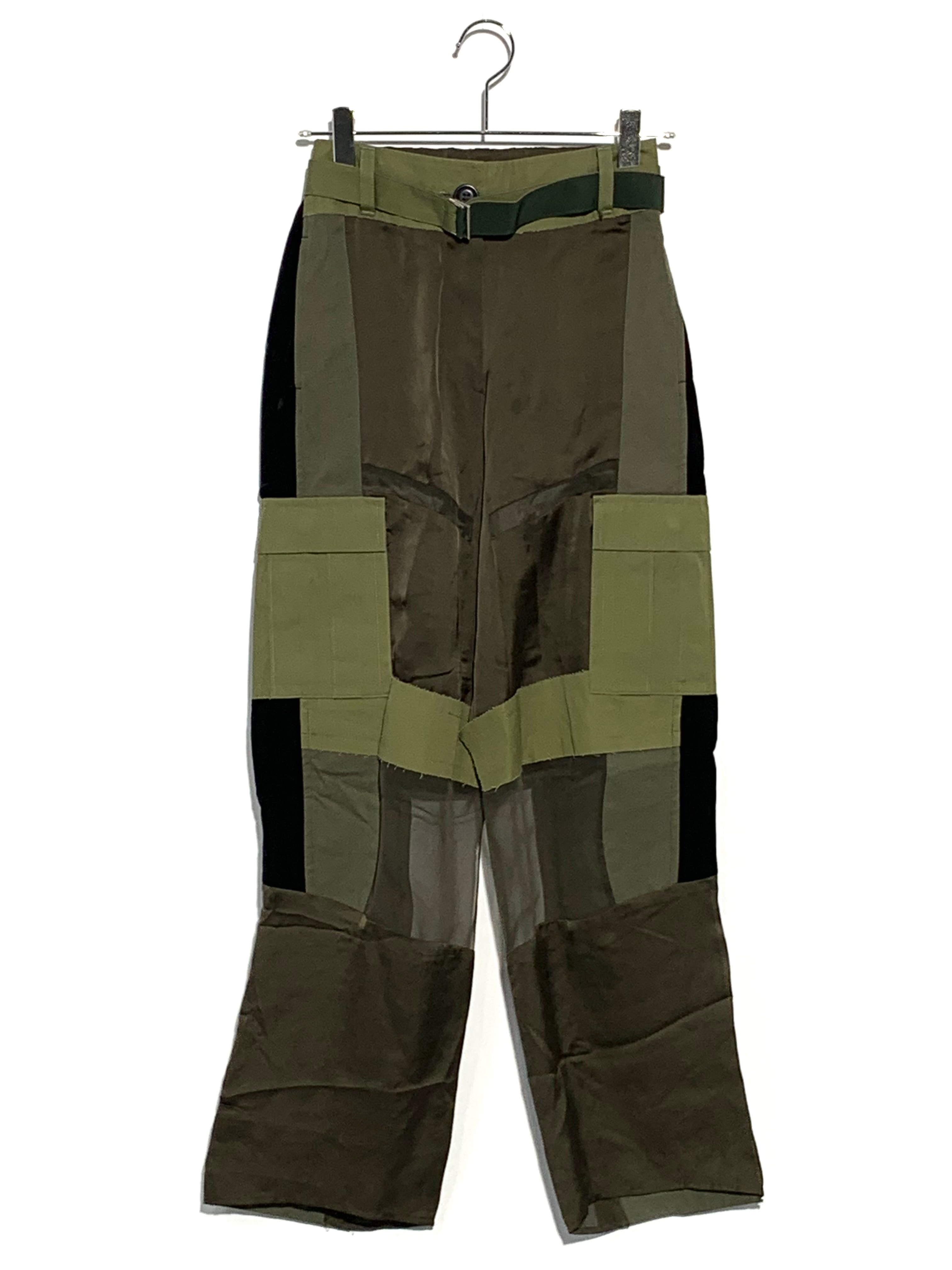sacai 20SS Combo Cargo Trousers Khaki
