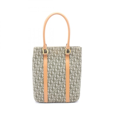 ディオール Dior トロッター トートバッグ バッグ キャンバス レザー レディース グリーン系 / ベージュ系 【中古】