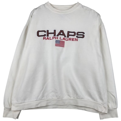 古着 ラルフローレン Ralph Lauren CHAPS チャップス 星条旗柄 ロゴスウェットシャツ トレーナー メンズL相当/eaa605178