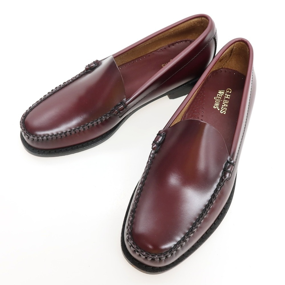 【中古】【未使用】ジーエイチバス G.H.BASS&CO. BAZ4W429 レザー ローファー ワイン【サイズUS7.5】【メンズ】