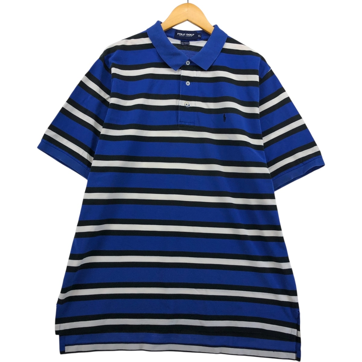 古着 ラルフローレン Ralph Lauren POLO GOLF ポロゴルフ マルチボーダー 半袖 ボーダー ポロシャツ メンズXL相当/eaa570880