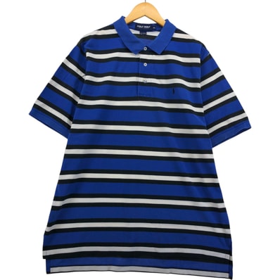 古着 ラルフローレン Ralph Lauren POLO GOLF ポロゴルフ マルチボーダー 半袖 ボーダー ポロシャツ メンズXL相当/eaa570880