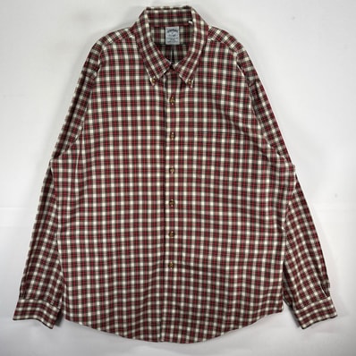 古着 ブルックスブラザーズ Brooks Brothers 長袖シャツ ボタンダウン チェック XL レッド系 マルチカラー メンズ