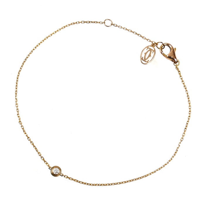 CARTIER カルティエ K18PG ピンクゴールド ダムールXS ダイヤ ブレスレット B6045717 ダイヤモンド 1.3g 16.5/18.5cm レディース【中古】【美品】
