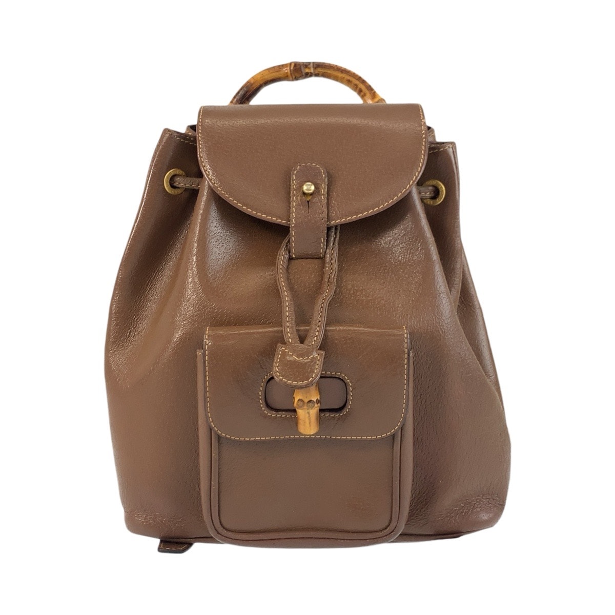 GUCCI グッチ バンブー ブラウン ゴールド金具 レザー リュックサック バックパック 603944 【中古】