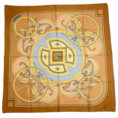 HERMES エルメス ジョージ・ワシントンの馬車(Washington's Carriage)」 スカーフ シルク マルチカラー レディース カレ90【中古】