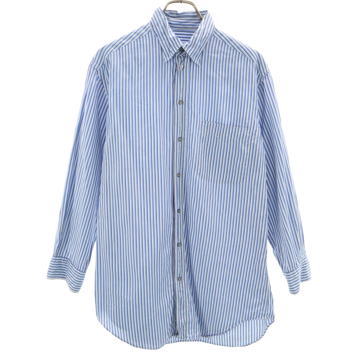 ARMANI COLLEZIONI アルマーニコレッツォーニ ストライプ 長袖 シャツ 39 ブルー系