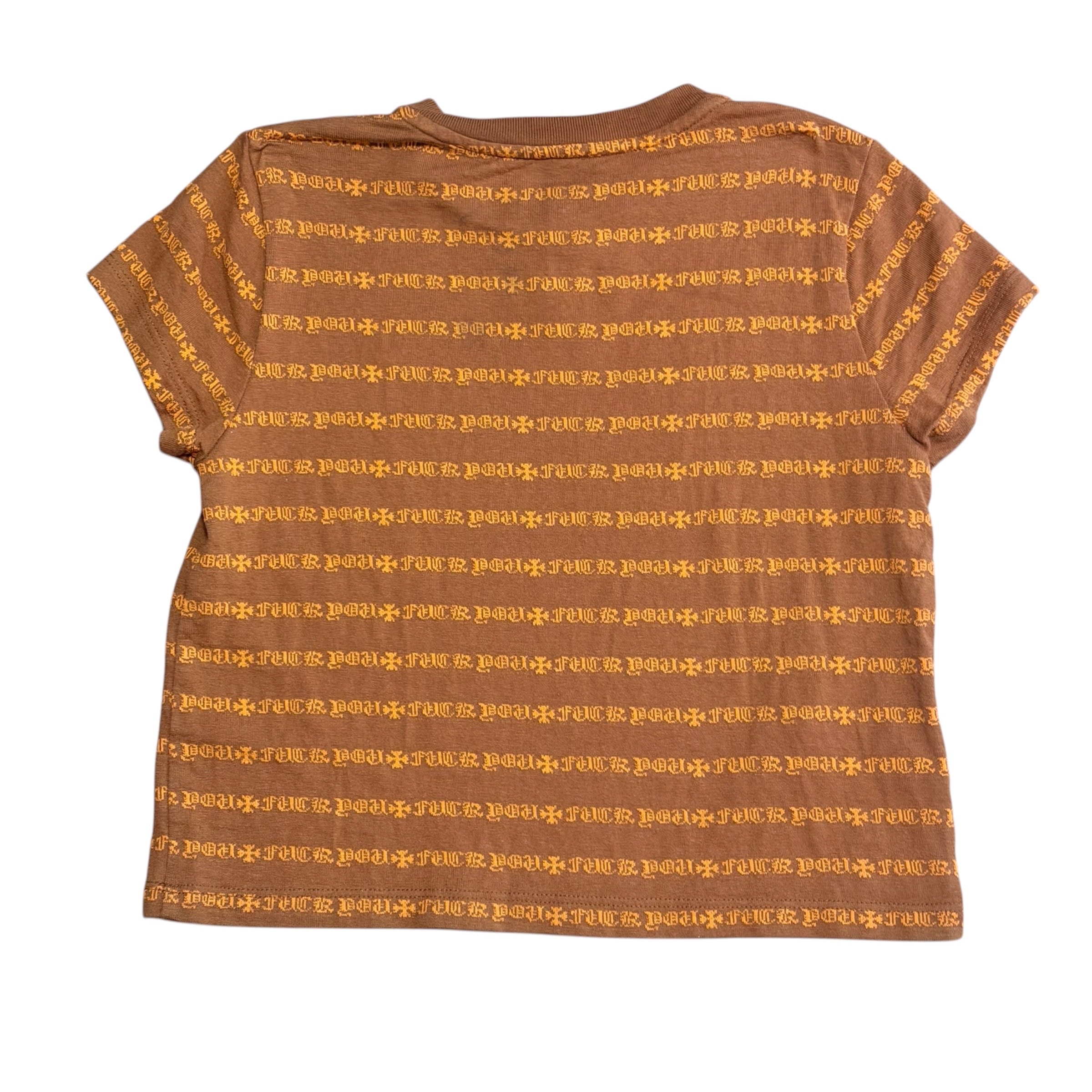 Chrome Hearts Matty Boy Y Not Fuck You Border Print T-Shirt "Orange/Brown"