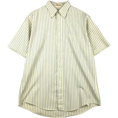 古着 80~90年代 エルエルビーン L.L.Bean 半袖 ボタンダウン ストライプシャツ USA製 メンズL相当 ヴィンテージ/rab182135