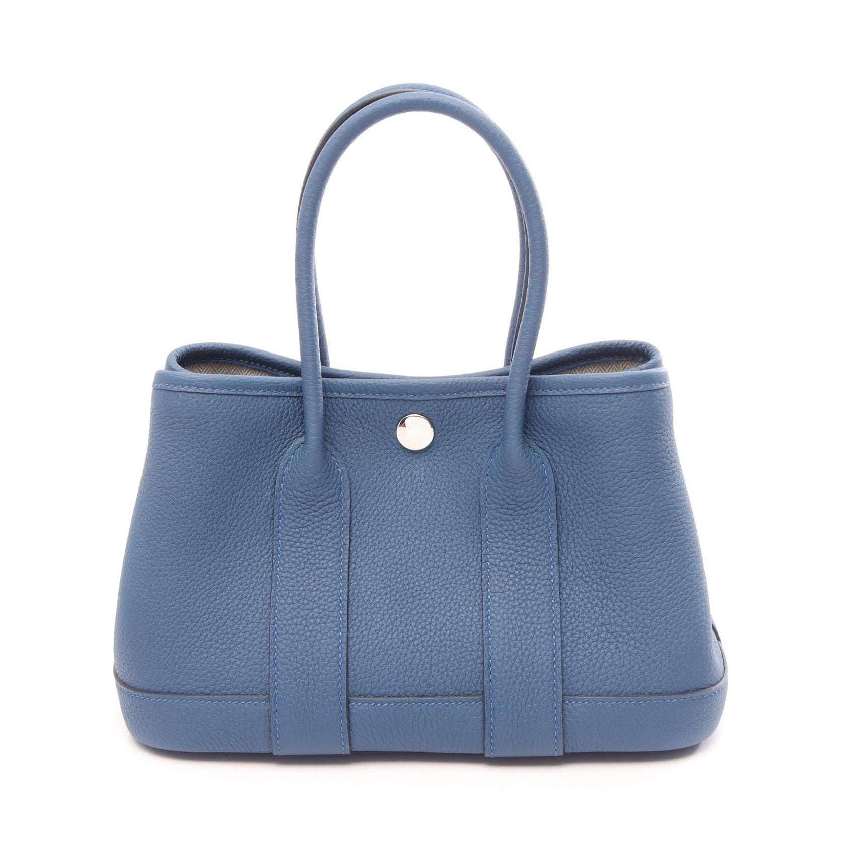 エルメス HERMES ネオガーデン23 ブルータイ ハンドバッグ バッグ レザー ネゴンダ K刻印(2025年製造) レディース ブルー系 【中古】