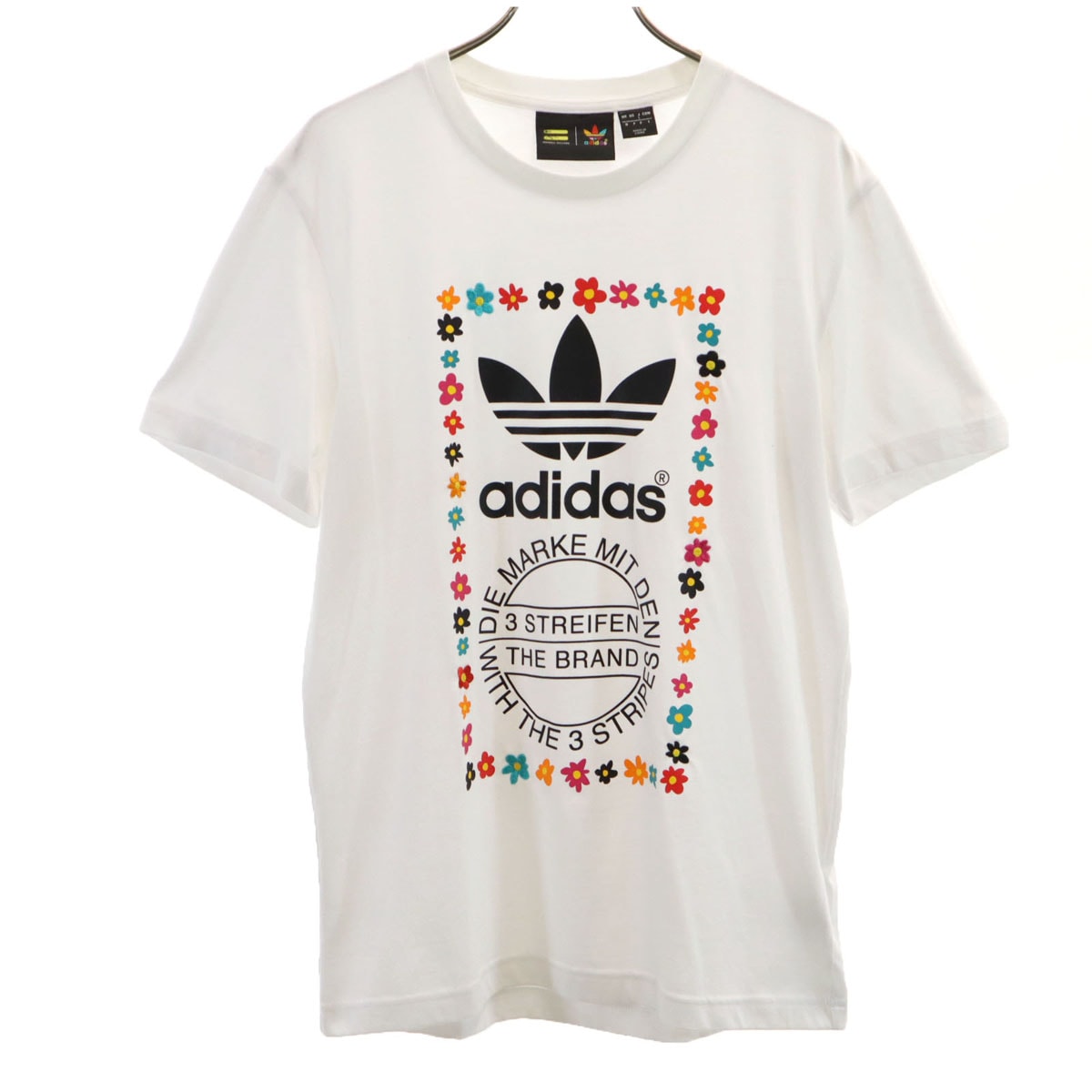 adidas Originals アディダスオリジナルス PHARRELL WILLIAMS ファレル・ウィリアムス コラボ トレフォイルロゴ 半袖 Tシャツ L ホワイト