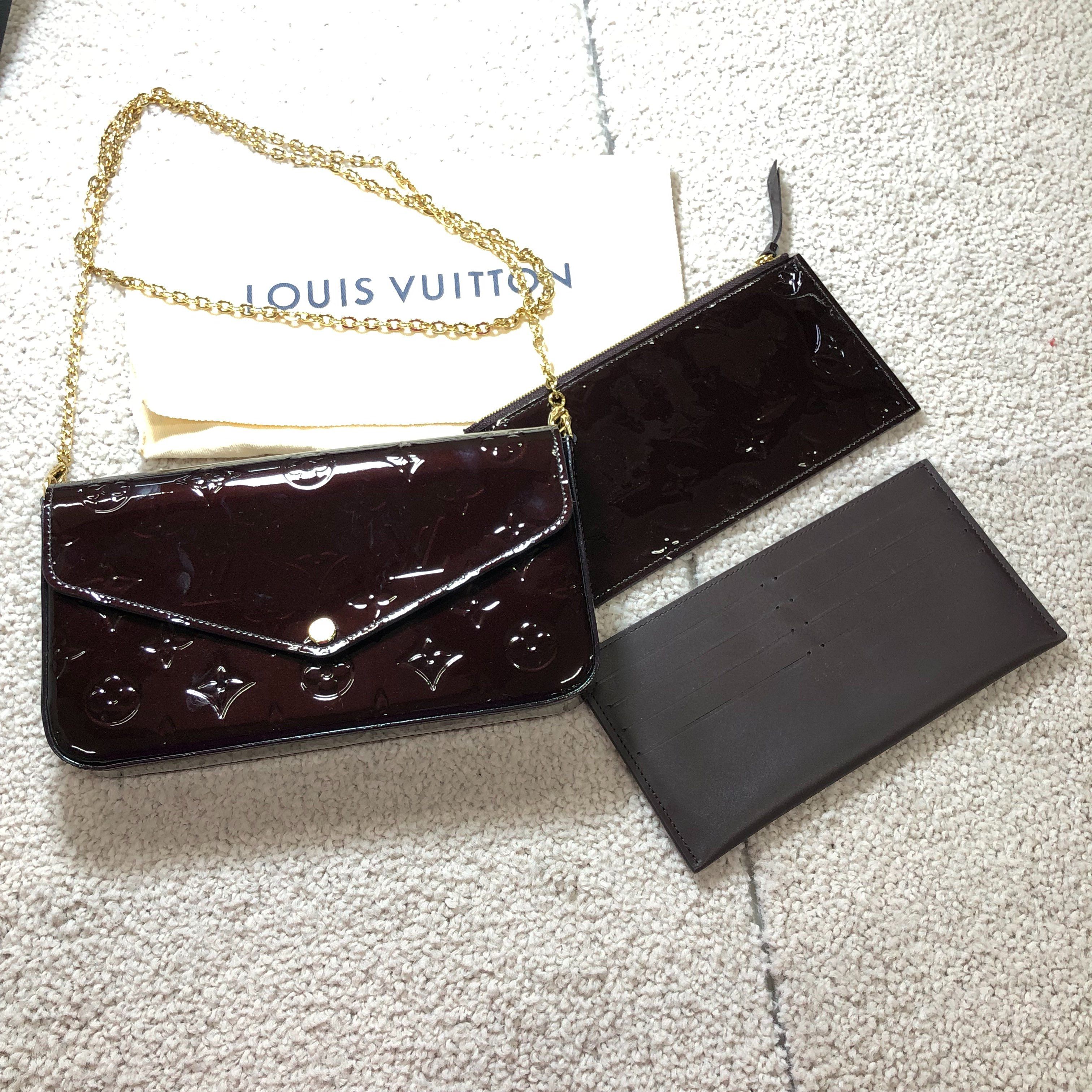 Louis Vuitton Vernis Pochette Felicie "Amarantite"