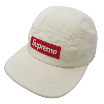 Supreme シュプリーム キャップ 24SS Washed Chino Twill Camp Cap ウォッシュド チノ ツイル キャンプ キャップ オフホワイト系【中古】