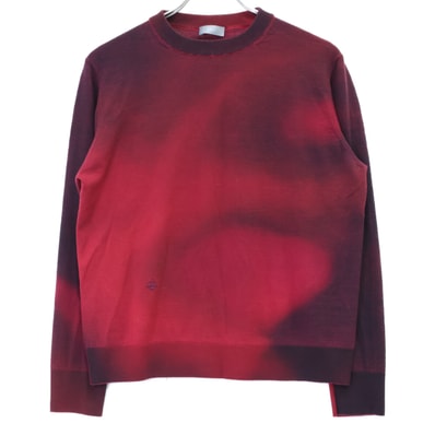 ディオールオム 833M611KT034 レッド ウール 蜂刺繍 グラデーションニット M