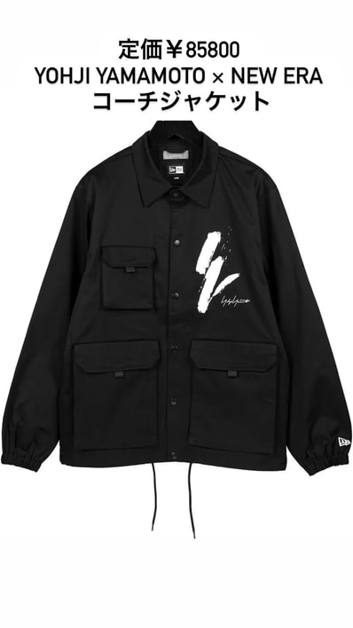 NEW ERA x Yohji Yamamoto FW23 Signature Logo Y Motif Field Coach Jacket "Black"