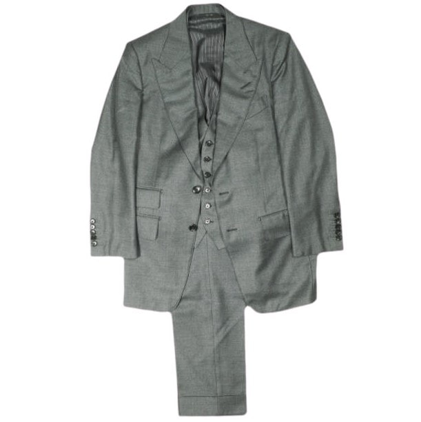 TOM FORD トムフォード イタリア製 SHELTON 3P SUIT シェルトン 3ピース スーツ 7-46R チャコールグレー スーツ セットアップ ジャケット&ジレ&スラックス g26845