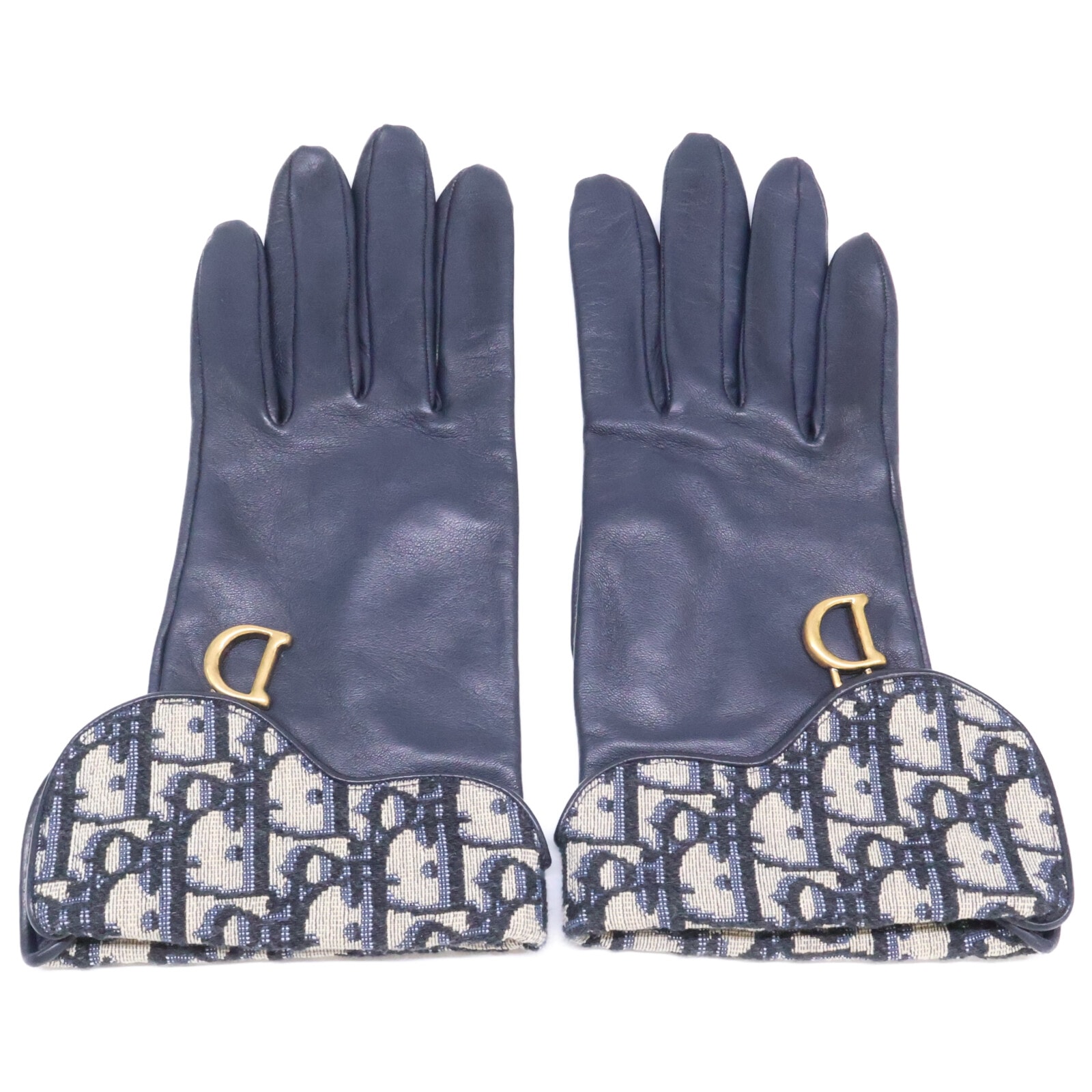 ディオール 95GLO751G501 SADDLE GLOVE ディオールオブリーク ジャカード/ラムスキン サドル 7.5