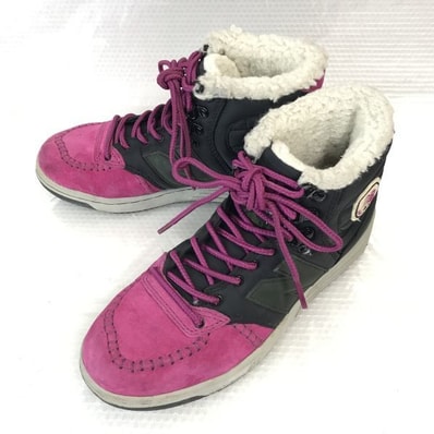 NEW BALANCE/ニューバランス★A03BR/暖かボア/ハイカットスニーカー/ショートブーツ【24.0/black×pink】sneakers/Shoes/trainers◆Q-414