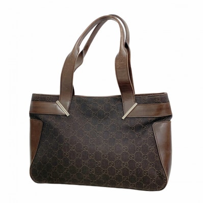 【6dd4162-k】グッチ ハンドバッグ 73983 デニム ブラウン シルバー金具【中古】レディース