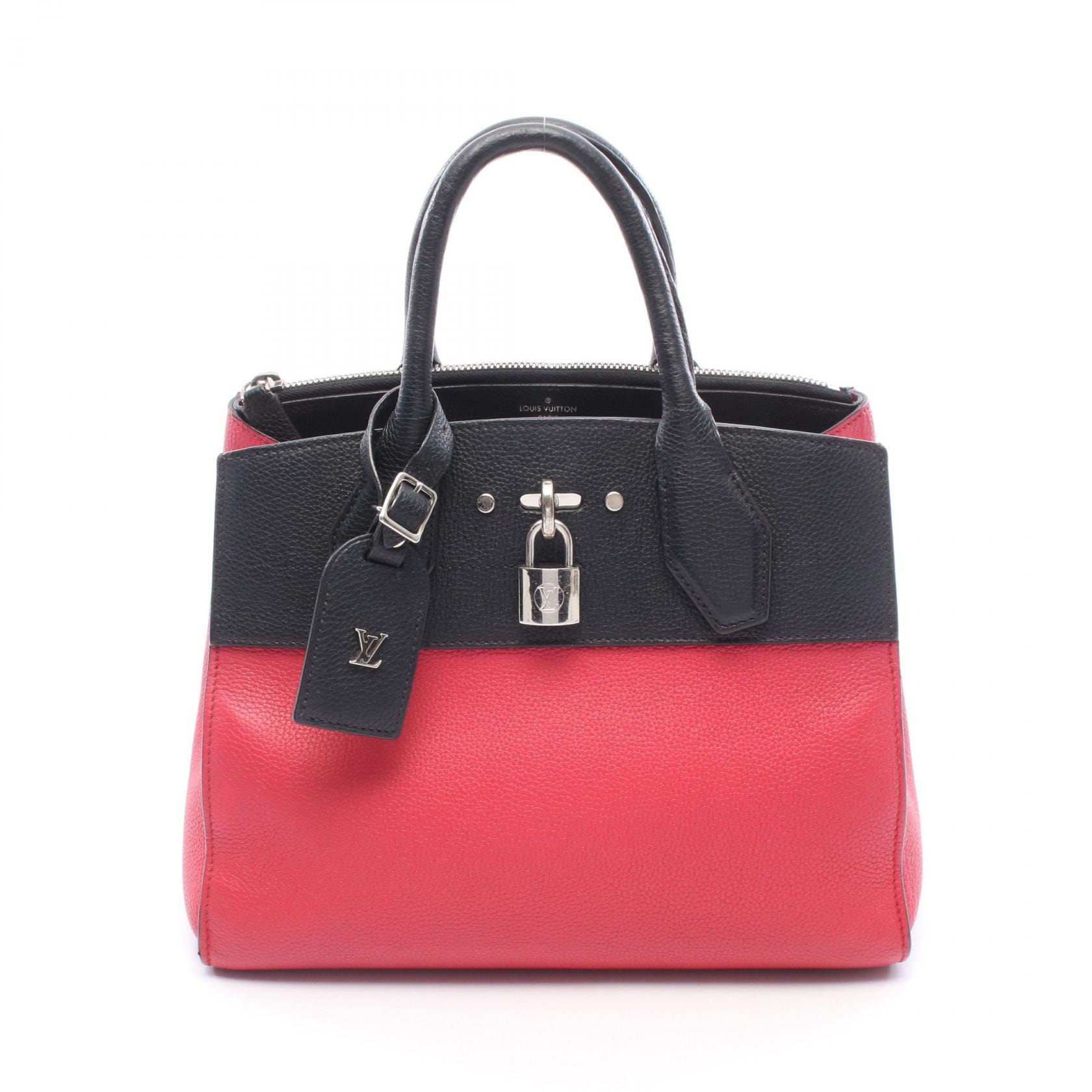 ルイ・ヴィトン LOUIS VUITTON シティ スティーマーPM ハンドバッグ バッグ レザー ピンク レディース ピンク系 / ブラック系 M54315 【中古】