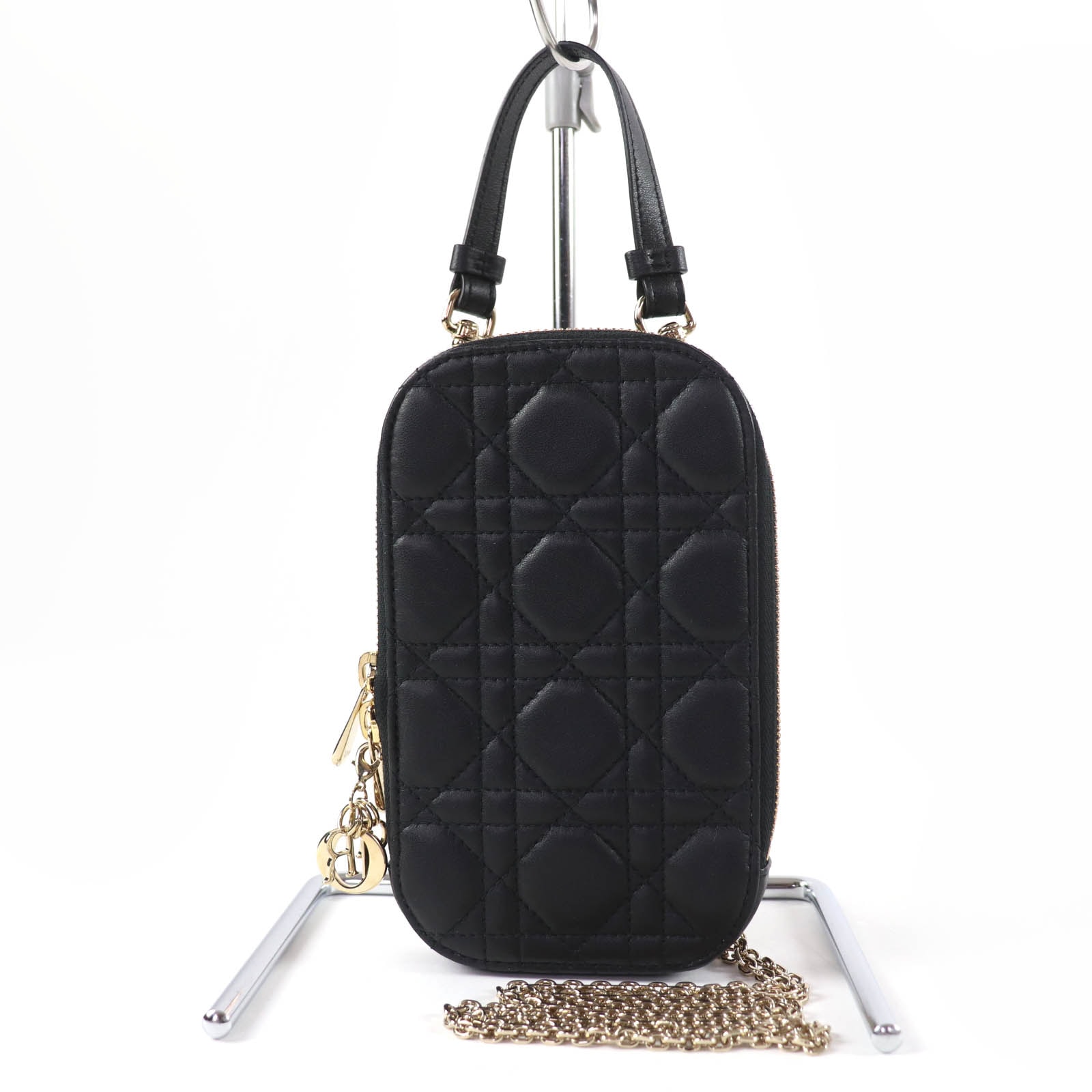 極美品 クリスチャンディオール Lady Dior フォンホルダー