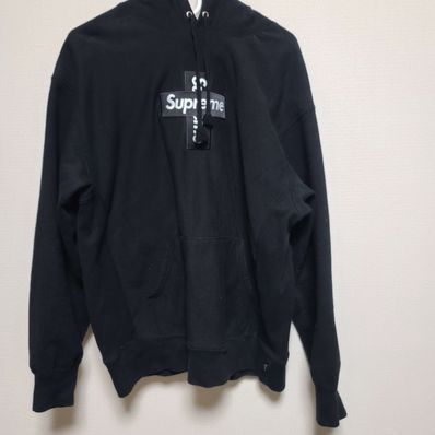 Supreme Cross Box Logo Hooded Sweatshirt "Black"