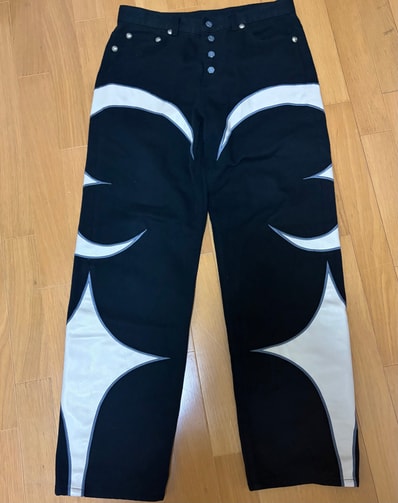 THUG CLUB TC Leather Denim Pants "Black"