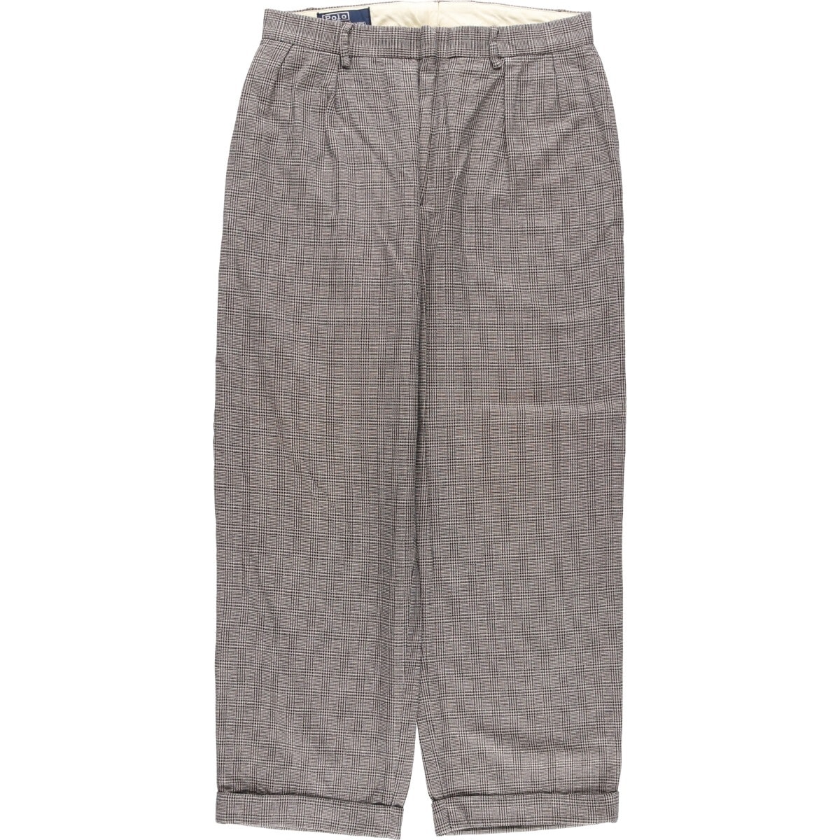 古着 ラルフローレン Ralph Lauren POLO by Ralph Lauren グレンチェック ツータック ウールパンツ スラックス メンズw31相当/eaa585447