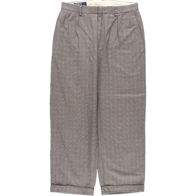 古着 ラルフローレン Ralph Lauren POLO by Ralph Lauren グレンチェック ツータック ウールパンツ スラックス メンズw31相当/eaa585447